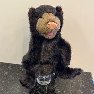 Baby Black Bear Hand Puppet by Folkmanis Puppets. Size 9”